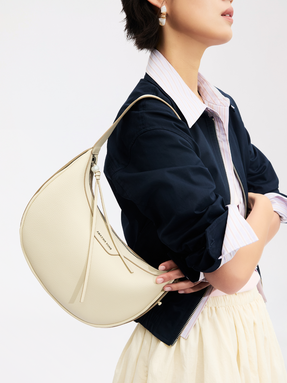 Half Moon Bag - Small - Top-Grain Leather AMAZING SONG