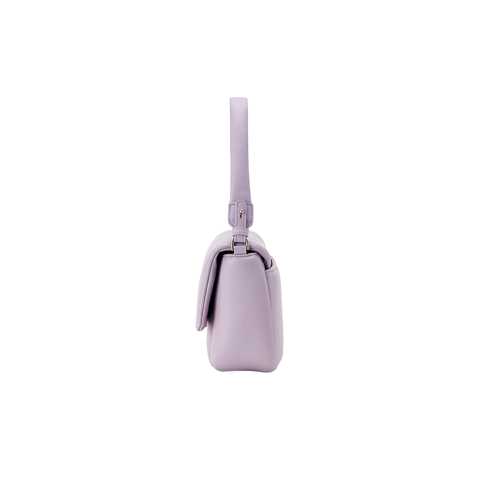 Side view of pastel purple handbag with top handle, Amazing Song official website product