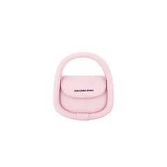 Pastel pink Amazing Song mini handbag with top handle on white background