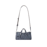 Dark gray textured handbag with top handles and adjustable shoulder strap, Amazing Song