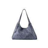 Blue suede shoulder bag with button detail, Amazing Song official website product