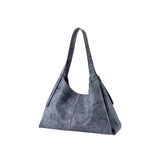 Amazing Song gray textured handbag with dual shoulder straps on white background