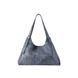Amazing Song gray shoulder bag with textured finish and single strap on white background