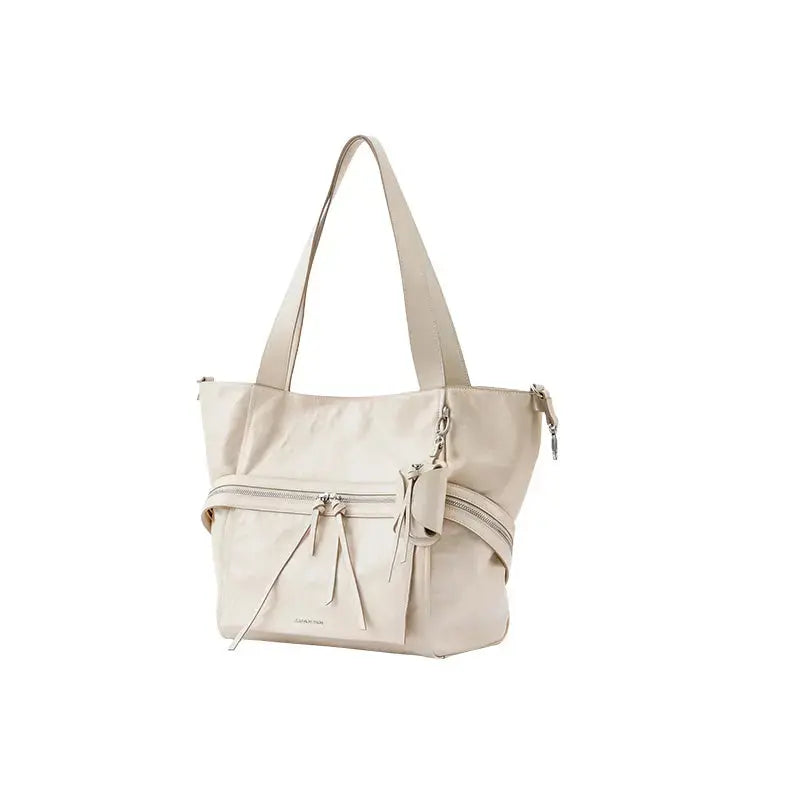 Cheese Roll Tote Bag - White with Headphone Bag