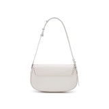 Minimalist white shoulder bag with adjustable strap, displayed on Amazing Song official website