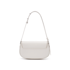 Minimalist white shoulder bag with adjustable strap, displayed on Amazing Song official website