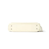 Bottom view of cream-colored rectangular shoulder bag on white background from Amazing Song