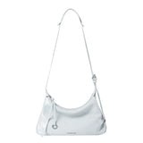 Sleek white shoulder bag with adjustable strap and silver hardware, Amazing Song accessory