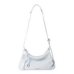 Sleek white shoulder bag with adjustable strap and silver hardware, Amazing Song accessory