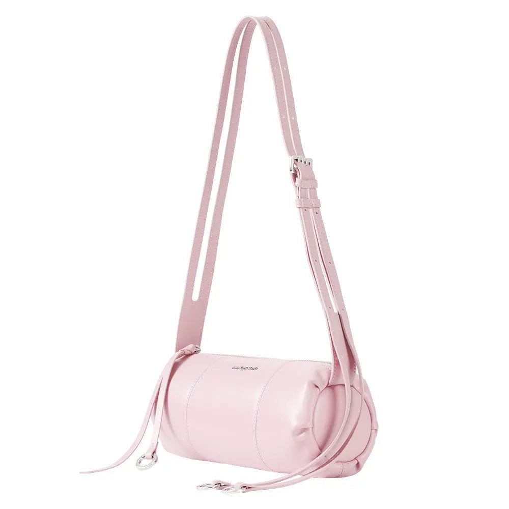 Light pink cylindrical shoulder bag with adjustable strap, Amazing Song official accessory
