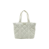 Amazing Song quilted white tote bag with handles on white background