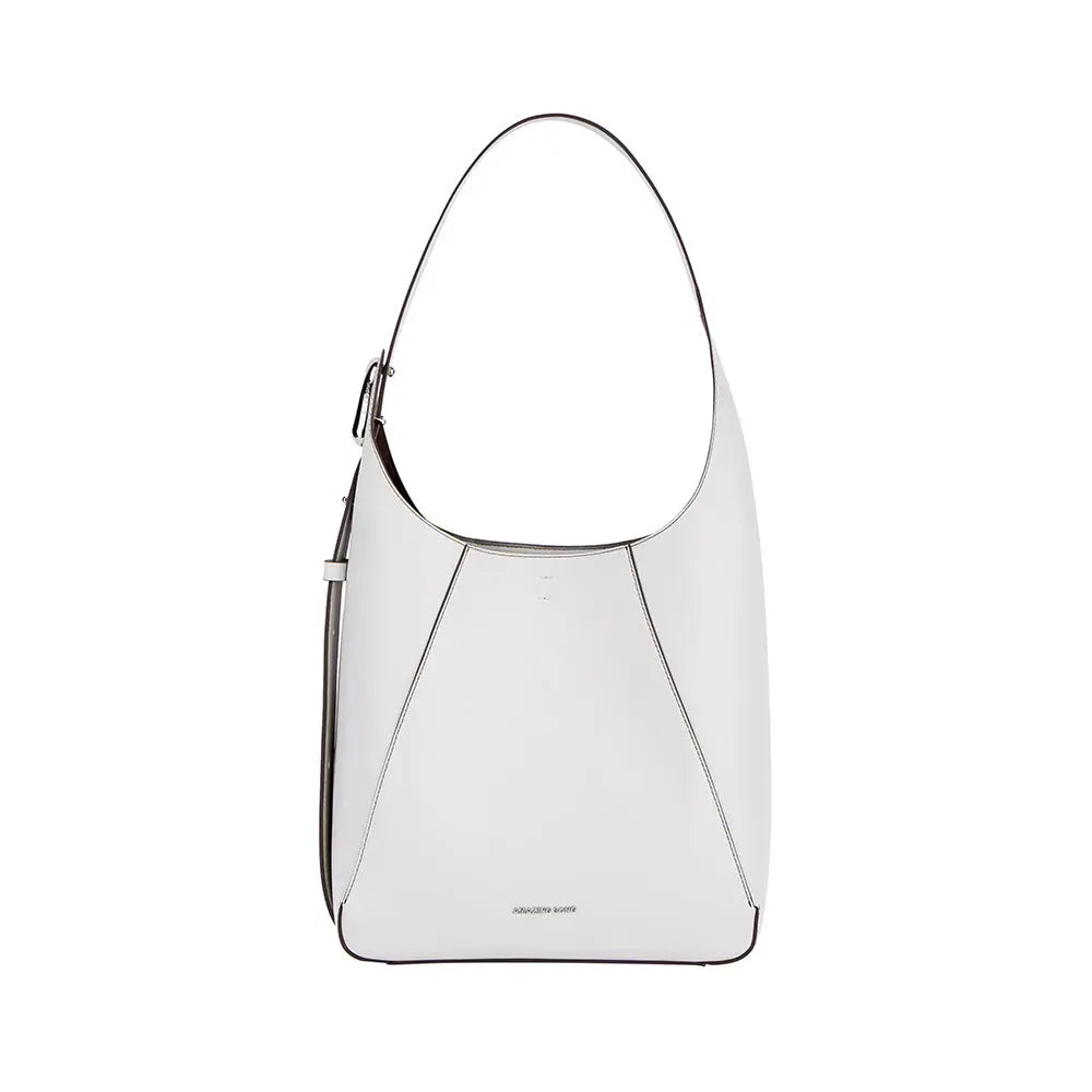 White leather shoulder bag with minimalist design on Amazing Song official website