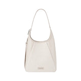 Elegant cream leather shoulder bag with textured front, Amazing Song official website