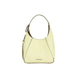 Amazing Song cream leather handbag with top handle and minimalist design on white background