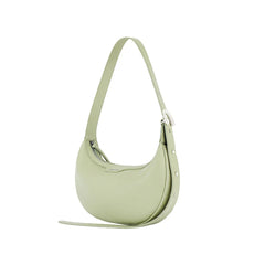 Light green crescent shoulder bag with adjustable strap from Amazing Song