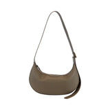 Taupe leather shoulder bag with adjustable strap, featured on Amazing Song official website