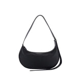 Amazing Song black crescent shoulder bag with adjustable strap on white background