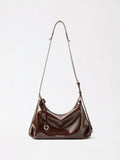 Small donut hobo bag in genuine leather - cute donut shaped leather bag purse