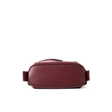 Burgundy rectangular leather bag on white background, Amazing Song official website