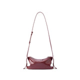 Burgundy leather shoulder bag with adjustable strap, featured on Amazing Song website