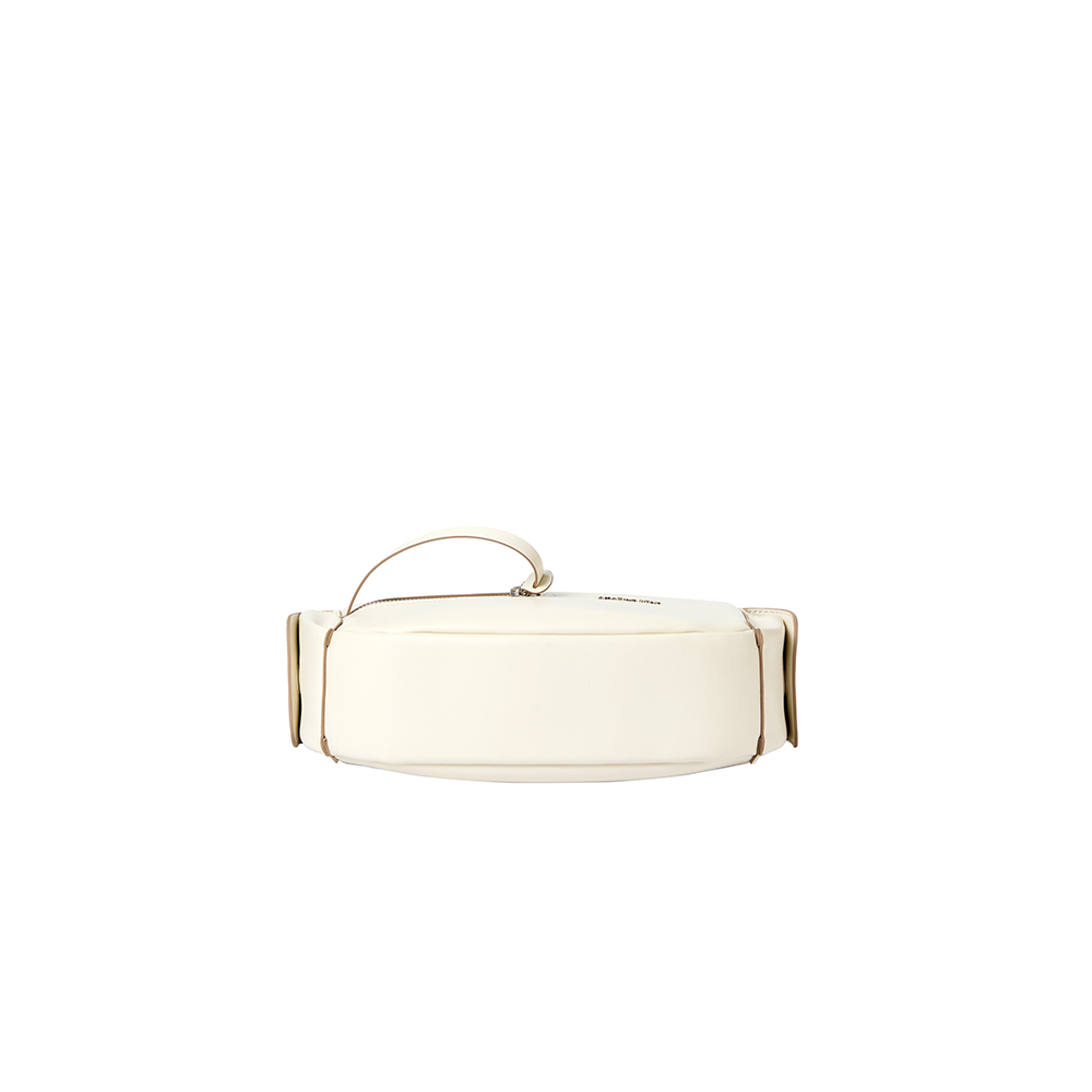 Minimalist cream oval handbag with top handle, Amazing Song official website
