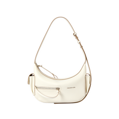 Amazing Song cream shoulder bag with zipper pocket and adjustable strap