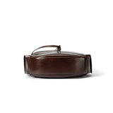 Dark brown leather bag on white background, Amazing Song official website