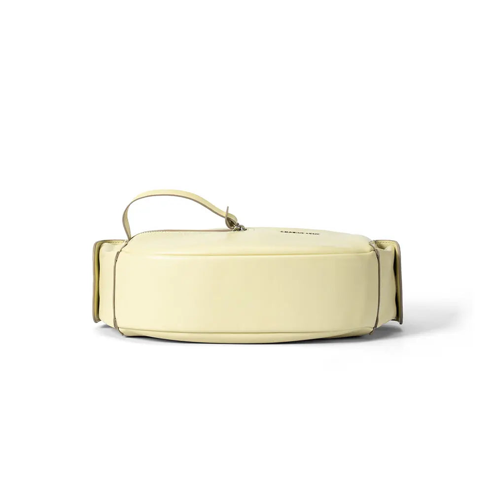 Yellow rectangular handbag with handle, displayed on white background, Amazing Song fashion