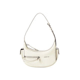Amazing Song cream leather shoulder bag with zipper pocket and adjustable strap