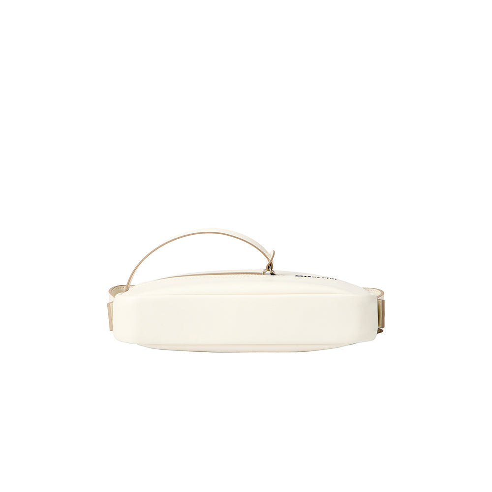 Amazing Song white minimalist crossbody bag on white background
