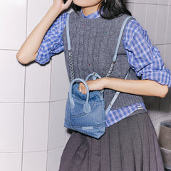 Denim Hobo Backpack - Mini