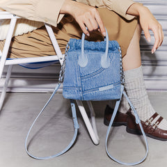 Denim Hobo Backpack - Mini