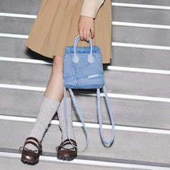 Denim Hobo Backpack - Mini