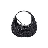 Black sequin handbag with rounded shape from Amazing Song official website