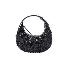 Black sequin handbag with rounded shape from Amazing Song official website