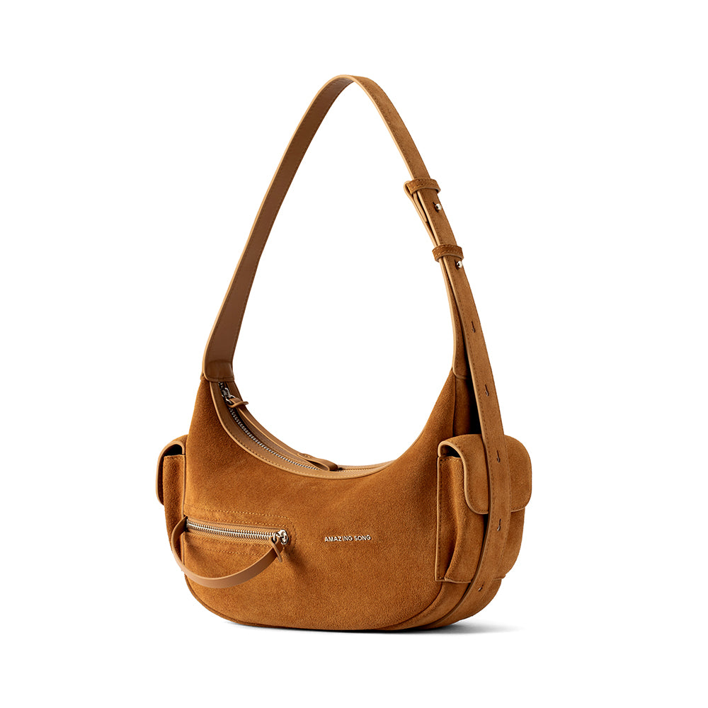 Liqueur Crescent Bag-Suede