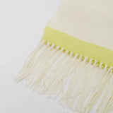 Cream and yellow woven scarf with fringe, Amazing Song official accessories