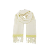 Cream wool scarf with yellow fringed edges from Amazing Song