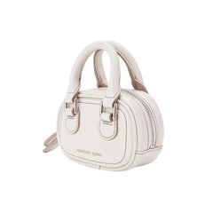 Amazing Song small white handbag with double handles and zipper, stylish shoulder bag