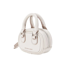Amazing Song small white handbag with double handles and zipper, stylish shoulder bag
