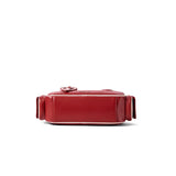 Red leather handbag with sleek design on white background, Amazing Song official website