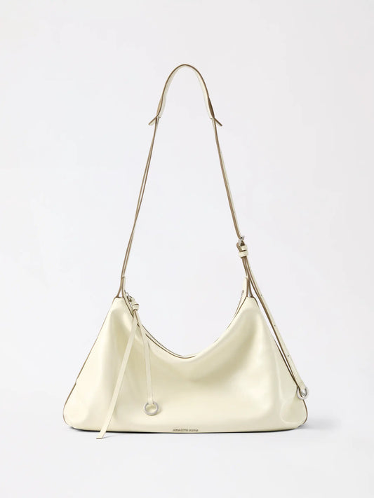 The AMAZING SONG donut hobo bag in soft leather, showing its rounded donut-inspired silhouette