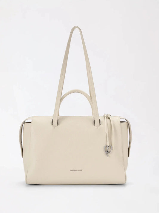 Woven top-handle briefcase with a zip top and detachable shoulder strap