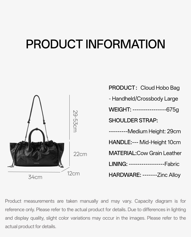 Cloud Hobo Bag - Handheld/Crossbody Large
