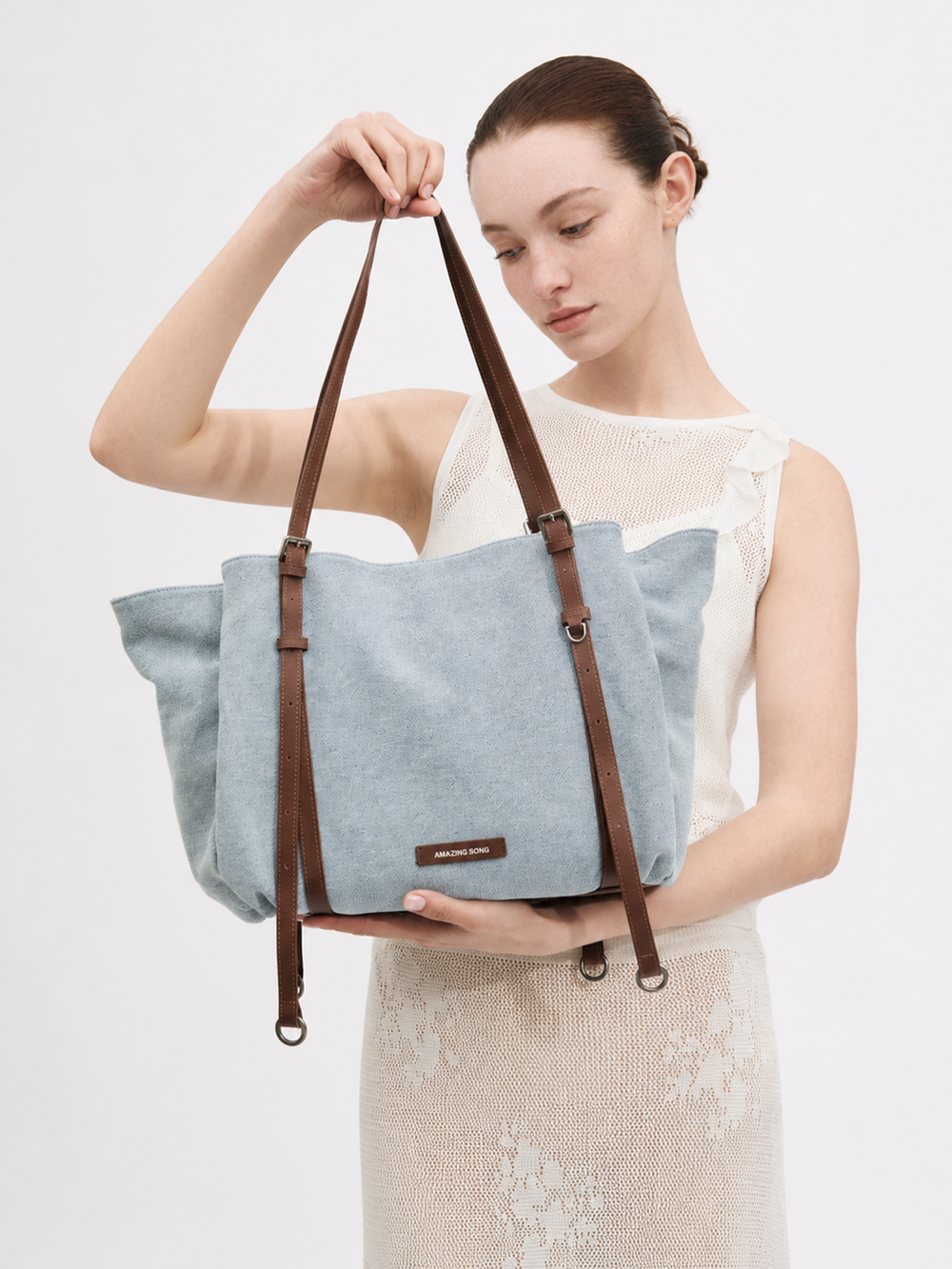 Donut Tote Bag - Denim/Canvas AMAZING SONG