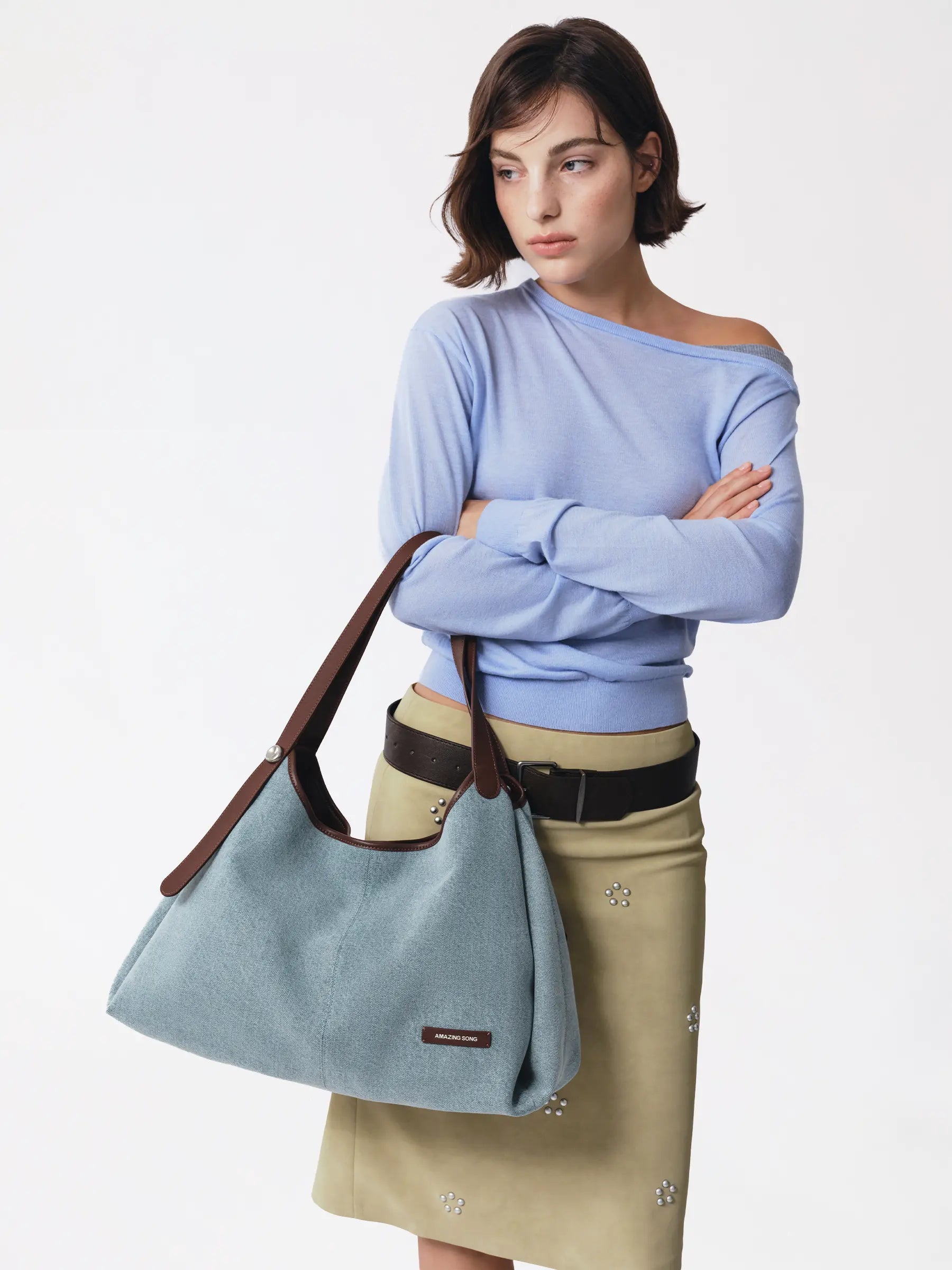 Berry Denim Tote