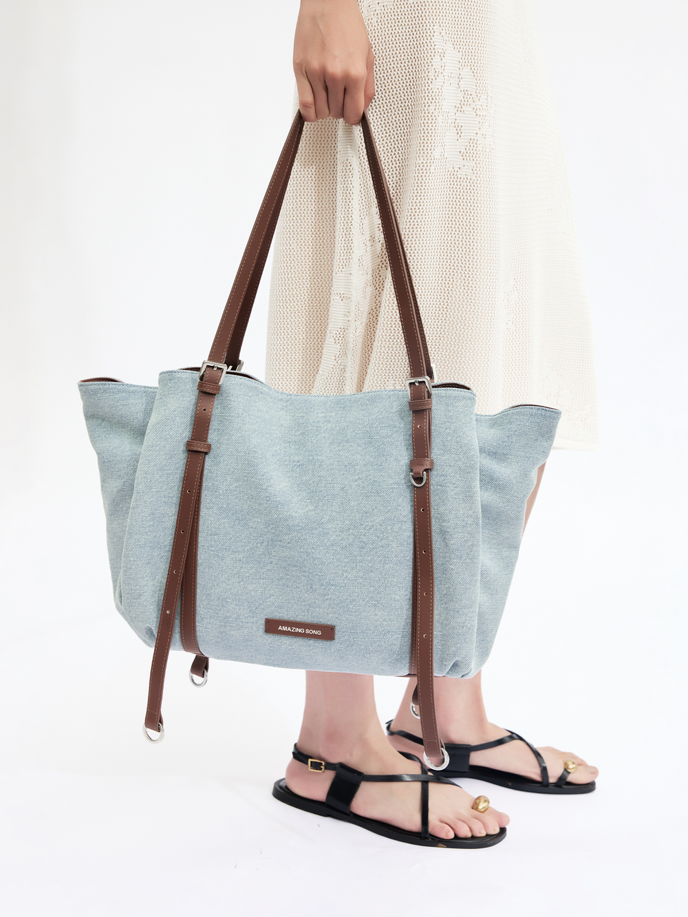 Donut Tote Bag - Denim/Canvas AMAZING SONG