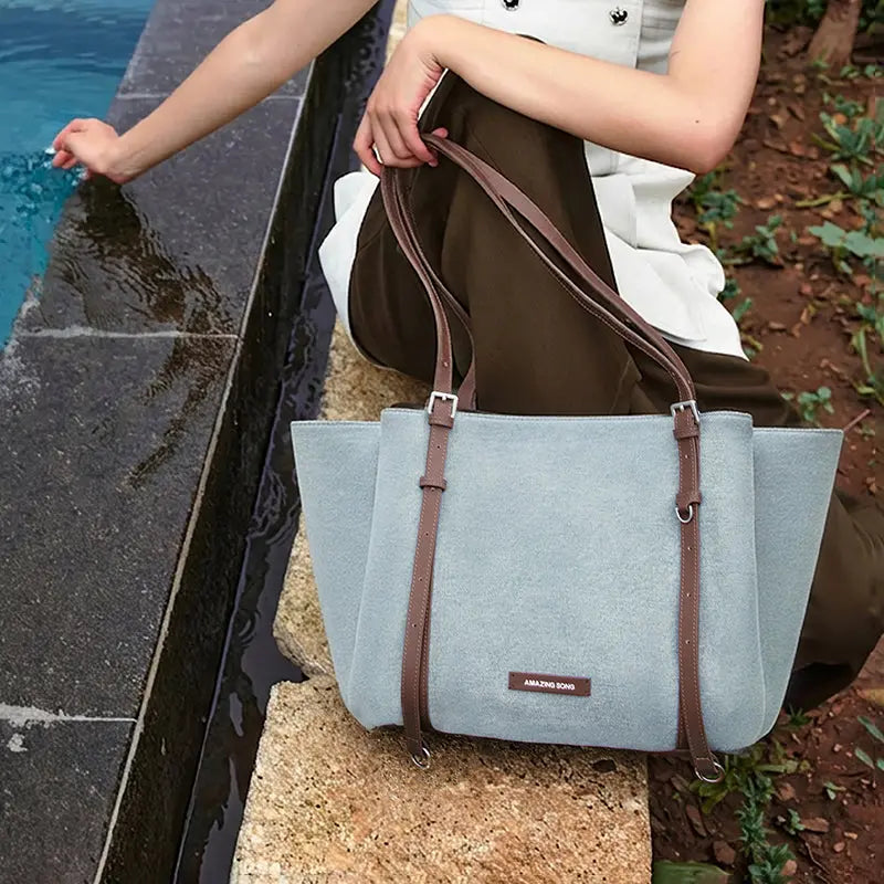 Donut Tote Bag - Denim/Canvas
