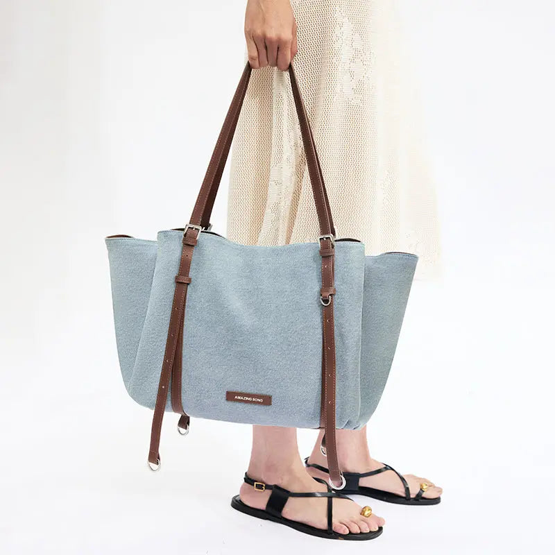 Donut Tote Bag - Denim/Canvas