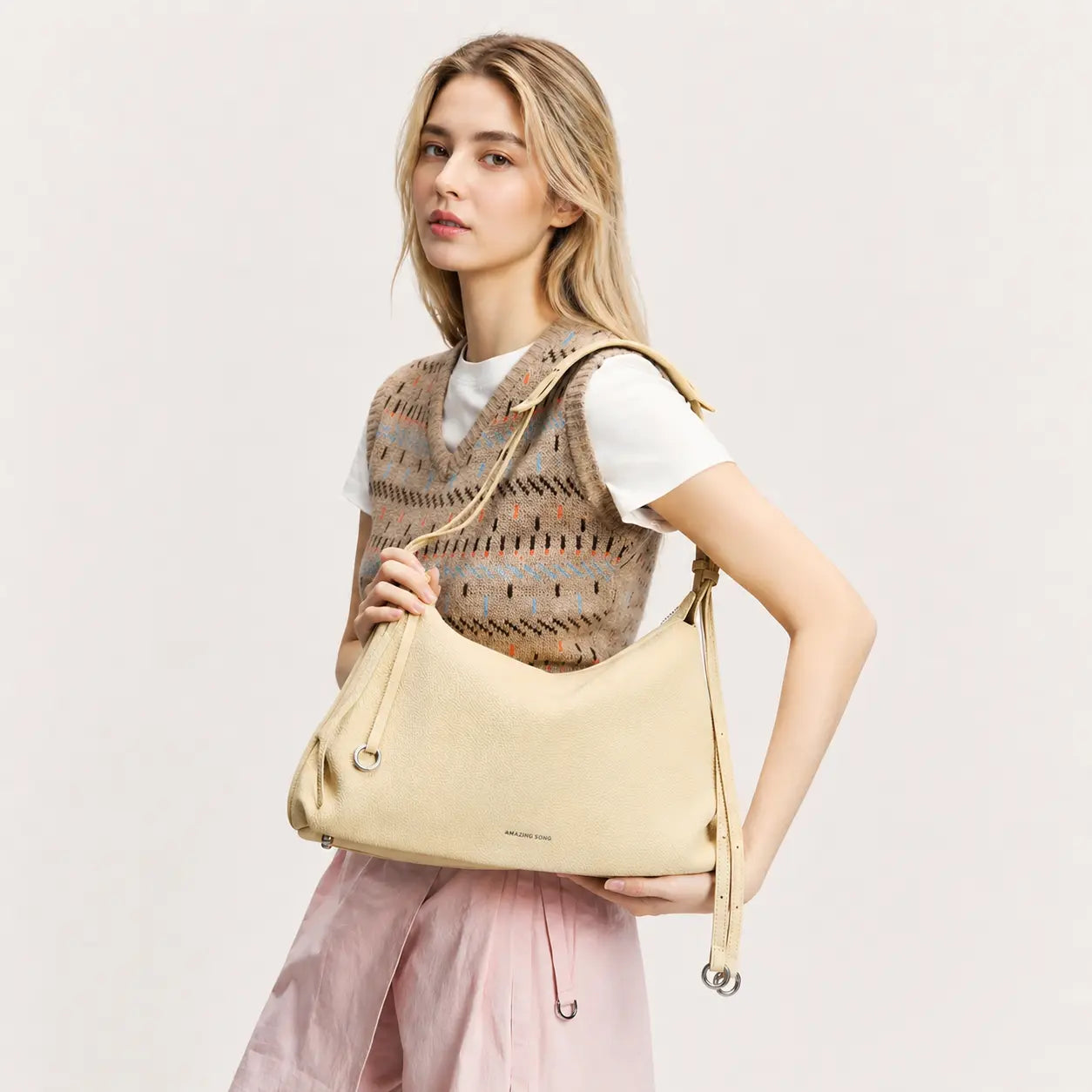 Donut Hobo Bag Top  -Grain Cowhide – Large